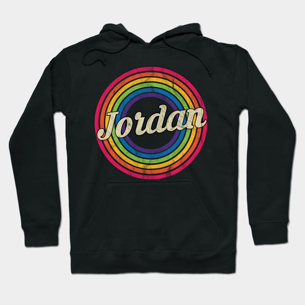 Jordan - Retro Rainbow Faded-Style Hoodie by MaydenArt